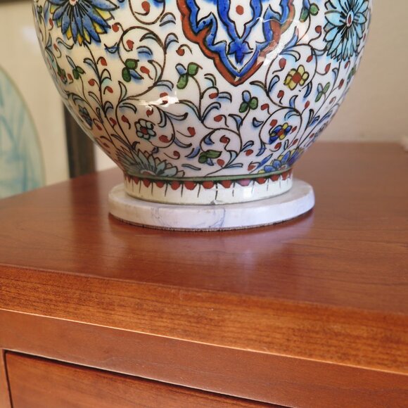 Vintage Turkish Handmade Kütahya Pottery Vase, Iznik Design - Picture 5 of 11
